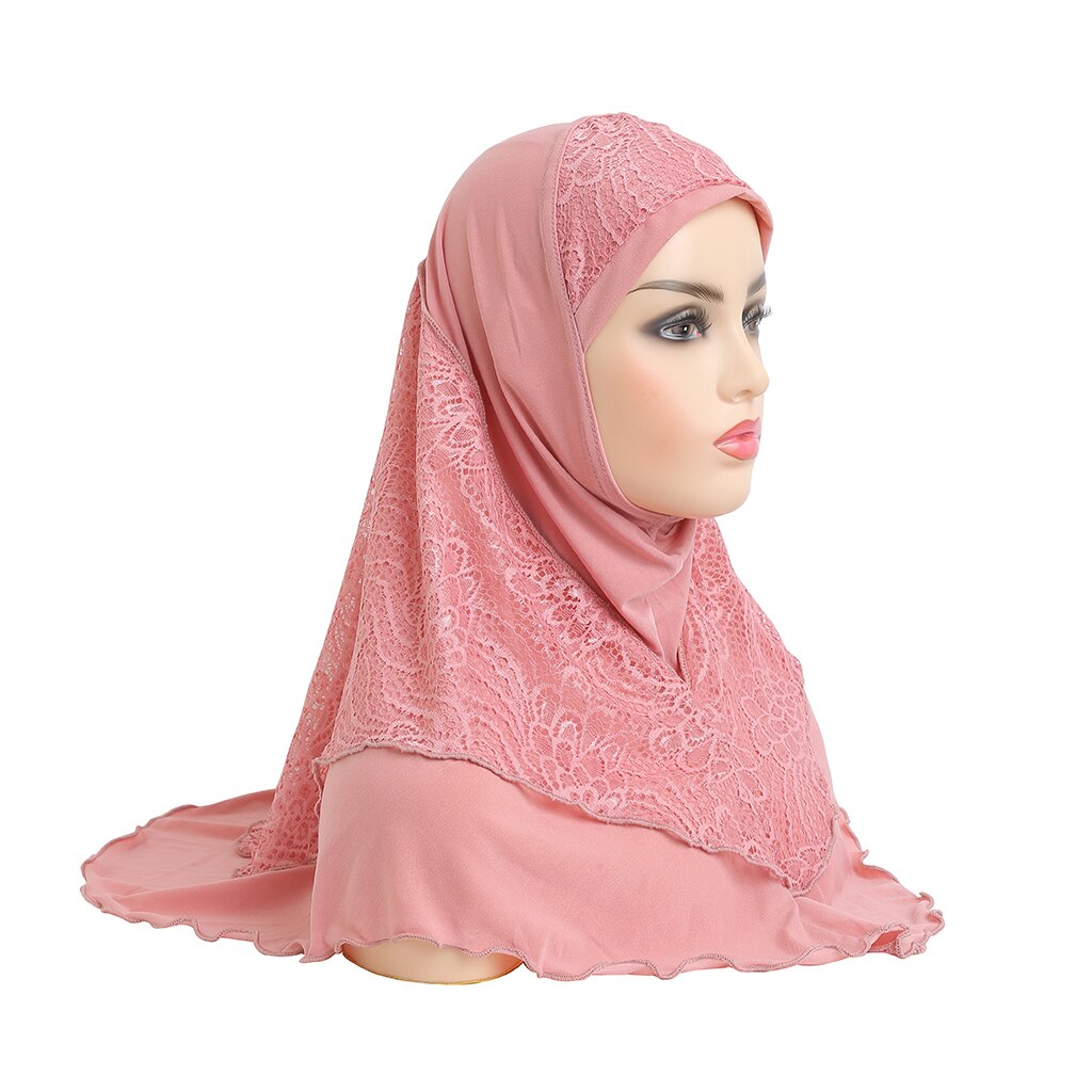 lace pull on Islamic scarf head